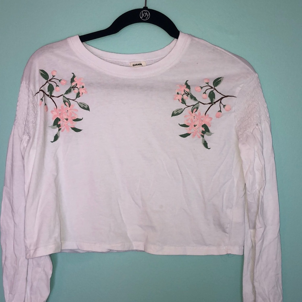 Garage cropped flower print shirt